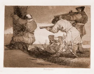 The Disasters of War: Barbarians! (Gravering etter forberedende tegning