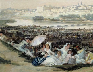The Prairie of San Isidro (San Isidro) - Maleri av Francisco De Goya (1746-1828)