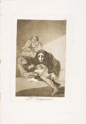 The Shamefaced, plate 54 fra Los Caprichos