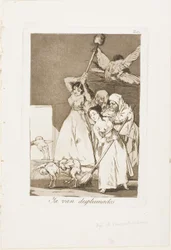There They Go Plucked (dvs. fleeced), plate 20 fra Los Caprichos