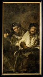 To kvinner og en mann (maleri på lerret)