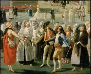 Detalj av «Montgolfier-ballongoppstigning i Madrid»