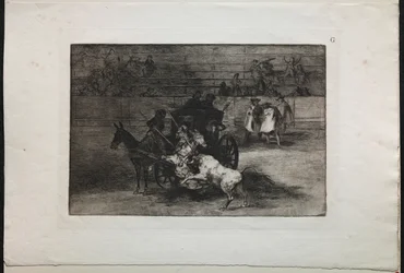 Bullfights: Fight in a Carriage Harnessed to Two Mules, 1876.