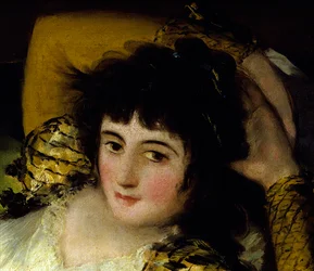 Detalj av "" The Dressed Cutie"" Maleri av Francisco de Goya (1746-1828) Søn fra 1800-tallet. 0,95x1,88 m Madrid. Museet for Prado.