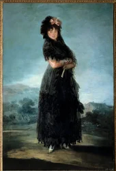 Portrait en pied av Mariana Waldstein, Marquise de Santa Cruz (1763-1808) Maleri av Francisco de Goya (1746-1828) 1700-tallet Søn. 1,42x0,97 m