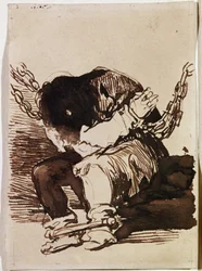 Fangekjede sitter. (Forberedende tegning