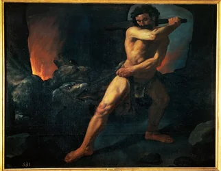 Herkules og Kerberus (maleri på lerret)