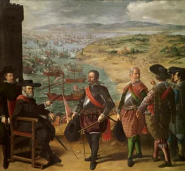 Forsvaret av Cadiz (Cadiz, Spania) mot engelskmennene. Engelske tropper grep tårnet i Cadiz 1. november 1625 med sikte på å avskjære gull og sølv som kom fra Amerika. Den sittende figuren er Fernando Giron, guvernør for vi