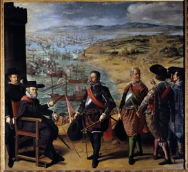 Forsvaret av Cadiz (Cadiz, Spania) mot engelskmennene. De engelske troppene grep tårnet i Cadiz 1. november 1625 for å avskjære gull og sølv fra Amerika. Den sittende karakteren er Fernando Giron, guvernør i byen, feller i tårnet di