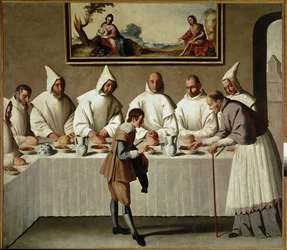 Miraklet til St. Hugh i karteusernes refektorium (olje på lerret