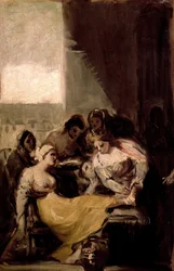 Saint Isabel av Portugal helbreder sårene til en syk kvinne