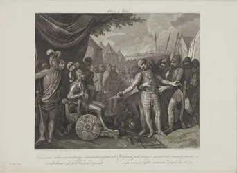 Wichmann II den yngre overgir seg til Mieszko I av Polen av Smuglewicz, Franciszek (1745-1807). Litografi, slutten av 1700-tallet. Privat samling