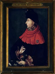 Portrett av Jean uten frykt, hertug av Burgund (1371-1419) Maleri av Burgund-skolen. Begynnelsen av 1400-tallet. Søn 0,29x0,21 m
