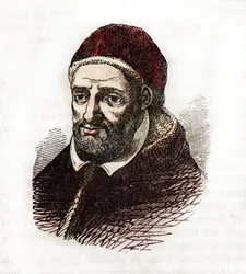 Representasjon av pave Clement VIII (Clemente eller Clemens) (1592-1605) Tegning fra "" Misteri del Vaticano"" av Franco Mistrali