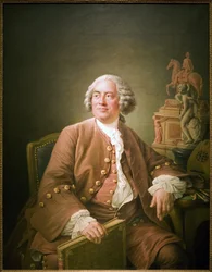 Portrett av Edme Bouchardon (1698-1762), fransk billedhugger, Oljemaleri på lerret av Francois Hubert Drouais (1727-1775). Fotografi, KIM Youngtae, Paris, Musee Carnavalet.