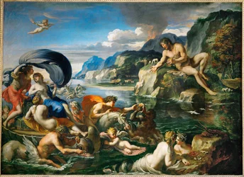 Acis og Galatea gjemmer seg foran Polyfemos …