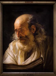 Gammel mann som leser, ca. 1772–1773 (olje på lerret)