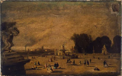 Utsikt over Place de la Concorde, dagens 8. arrondissement, mellom 1804 og 1858 (olje på tre)