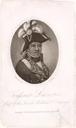 Toussaint Louverture (ca. 1743-1803) Sjef for de franske opprørerne i St. Domingo, gravert av Holl, pub. av H.D. Symonds, 1802 (etsing og gravering)