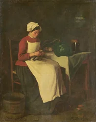 Den unge husmoren (olje på lerret)