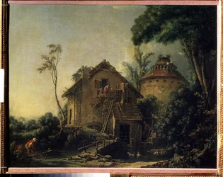 ""Le moulin a vent"" (Vindmøllen) Maleri av Francois Boucher (1703-1770) 1752 Moskva Pushkin-museet