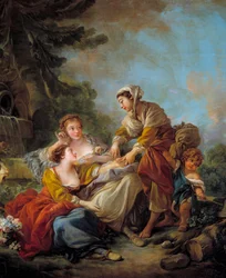 Spådame. Maleri av Francois Boucher (1703-1770) 1700-tallet.