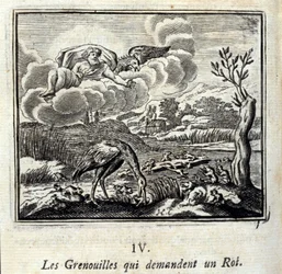 Fabler av Jean de La Fontaine (1621-95). Illustrasjon av François Chauveau (1613-1676). Utgave av 1728.