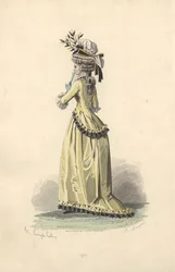 Kvinne i silkejakke og kjole, Marie Antoinettes tid