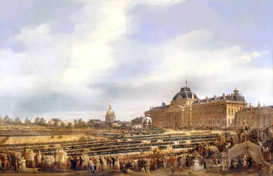 Louis Philippe overrekker faner til nasjonalgarden i Paris den 29. august