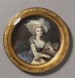 Portrett av en kvinne ved et cembalo, ca. 1788