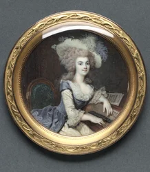 Portrett av en kvinne ved et cembalo, ca. 1788.