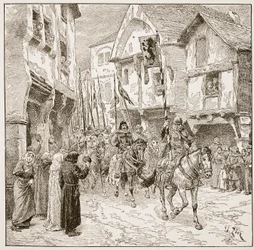 Duke Roberts avgang for det hellige land, illustrasjon fra 