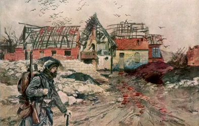 Ruinene av Ablain-Saint-Nazaire, Artois, Frankrike, 18. desember 1915, 1926.