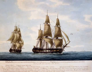 Tallskipene Recherche og Esperance, ansatt av Antoine Bruny d