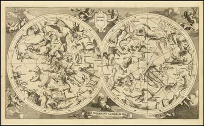 Himmelskart fra 1720 - Hemel Globe. Himmelen forkynner Guds ære