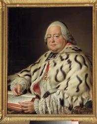 Portrett av Francois Camille de Lorraine, ridder av Malta (1726-1788) Abbe av Saint Victor av Marseille, stordekan for kapitlet til katedralen i Strasbourg Maleri av Francois Hubert Drouais (1727-1775) 1700-tallet. Dim. 0,79 x 0,64 m. Versailles,