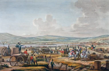 Napoleon besøkte beleiringsverket ved Danzig ledet av marskalk Lefebvre, 9. mai 1807