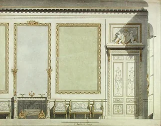 Design for hertuginnen av Mazarins hus, ca. 1777 (akvarell på papir)