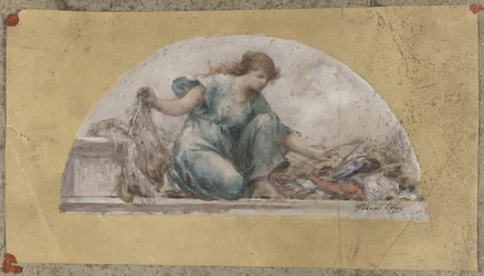 Skisse for spisesalen til Hôtel de Ville i Paris, La Pêche