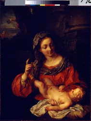 ""Jomfruen og barnet"" (Jomfru og barnet) Maleri av Francois Le Moyne (1688-1737) 1730 Eremitagemuseet St. Petersburg