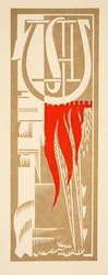 Grafisk illustrasjon fra Prometheus Enchained av Aeschylus, pub. 1941 (stensiltrykk)