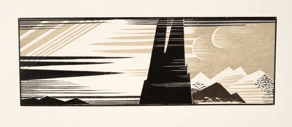 Grafisk illustrasjon fra Prometheus Enchained av Aeschylus, pub. 1941 (stensiltrykk)