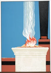Illustrasjon fra Prometheus Chained av Aeschylus, pub. 1941 (stensiltrykk)