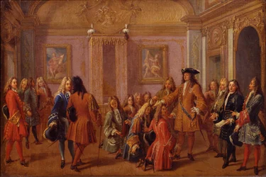 Første enoblementering av ridderne av Saint-Louis-ordenen av Louis XIV i Versailles 8. mai 169