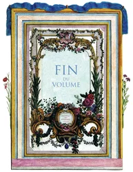 Slutten av bindet av boken "Fuglenes historie, i deres tilsynelatende og følsomme aspekter"" av Francois Nicolas Martinet (1731-1800). Privat samling.