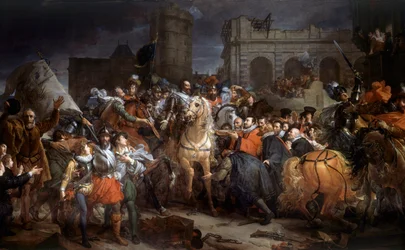 Inngang til Henri IV (1553-1610) i Paris, 22. mars 1594. Maleri av Francois Gerard (1770-1837)