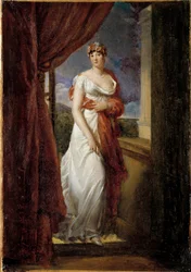 Portrait en pied av Madame Tallien, født Cabarrus, prinsesse av Caraman - Chimay (1773-1835) Maleri av Francois Gerard (1770-1837) 1804 Søn. 0,32 x 0,20 m.