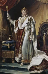 Portrett av keiser Napoléon I Bonaparte 1769-1821 i hans kroningskåper, ca 1804
