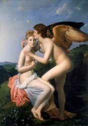 Psyche mottar Amors første kyss, 1798