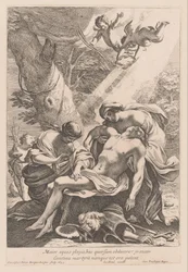 Martelaarschap van de heilige Sebastiaan Den større ridderen må dekke med slagene (...) (tittel på objekt)